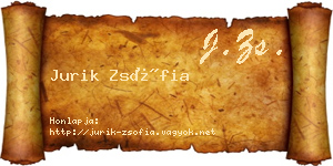Jurik Zsófia névjegykártya