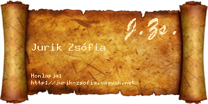 Jurik Zsófia névjegykártya